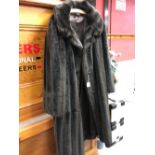 A REAL FUR LADYS' 3/4 LENGTH COAT, LABEL