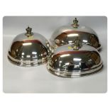 A GRADUATED SET OF THREE HEAVY PLATED ME