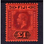 FIJI: 1912-23 £1 DIE ONE UNUSED, RE-GUMM