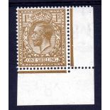 GB: 1924-6 BLOCK CYPHER 1/- INVERTED WMK