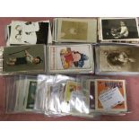 BOX OF POSTCARDS, CHILDREN, MANY RP, ALS