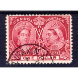 CANADA: 1897 JUBILEE $1 CDS USED, SG 136