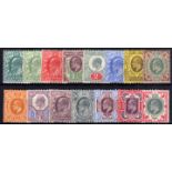 GB: 1902-10 DE LA RUE BASIC SET OF 15 VA