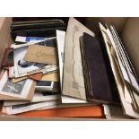 BOX OF MIXED EPHEMERA, CIGARETTE CARDS,