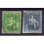 TRINIDAD: 1859 6d AND 1/- INDIGO BOTH US