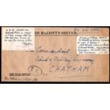 GB: 1926 OHMS ENVELOPE SENT WAR OFFICE T