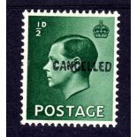 GB: 1936 1/2d MNH OPT CANCELLED TYPE 33