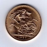 GOLD COINS: GB SOVEREIGN, 1957