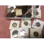 TUB OF MIXED COINS INCLUDING FRANCE 10c