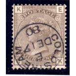 GB: 1873-80 4d GREY BROWN PLATE 17 FINE