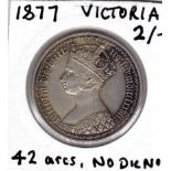 GB COINS: FLORIN 1877 42 ARCS, NO DIE NU