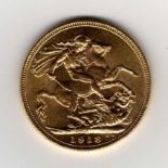 GOLD COINS: GB SOVEREIGN, 1918 (I) BOMBA
