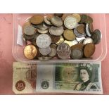 TUB OF MIXED COINS INCLUDING GB PRE '47