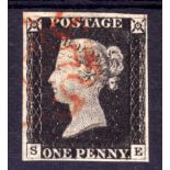 GB: 1840 1d BLACK PLATE 2 SE, FINE USED,