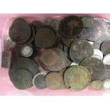 TUB OF MIXED COINS INCLUDING GB 1797 CAR