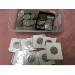 GB COINS: TUB WITH SMALL QUANTITY SILVER