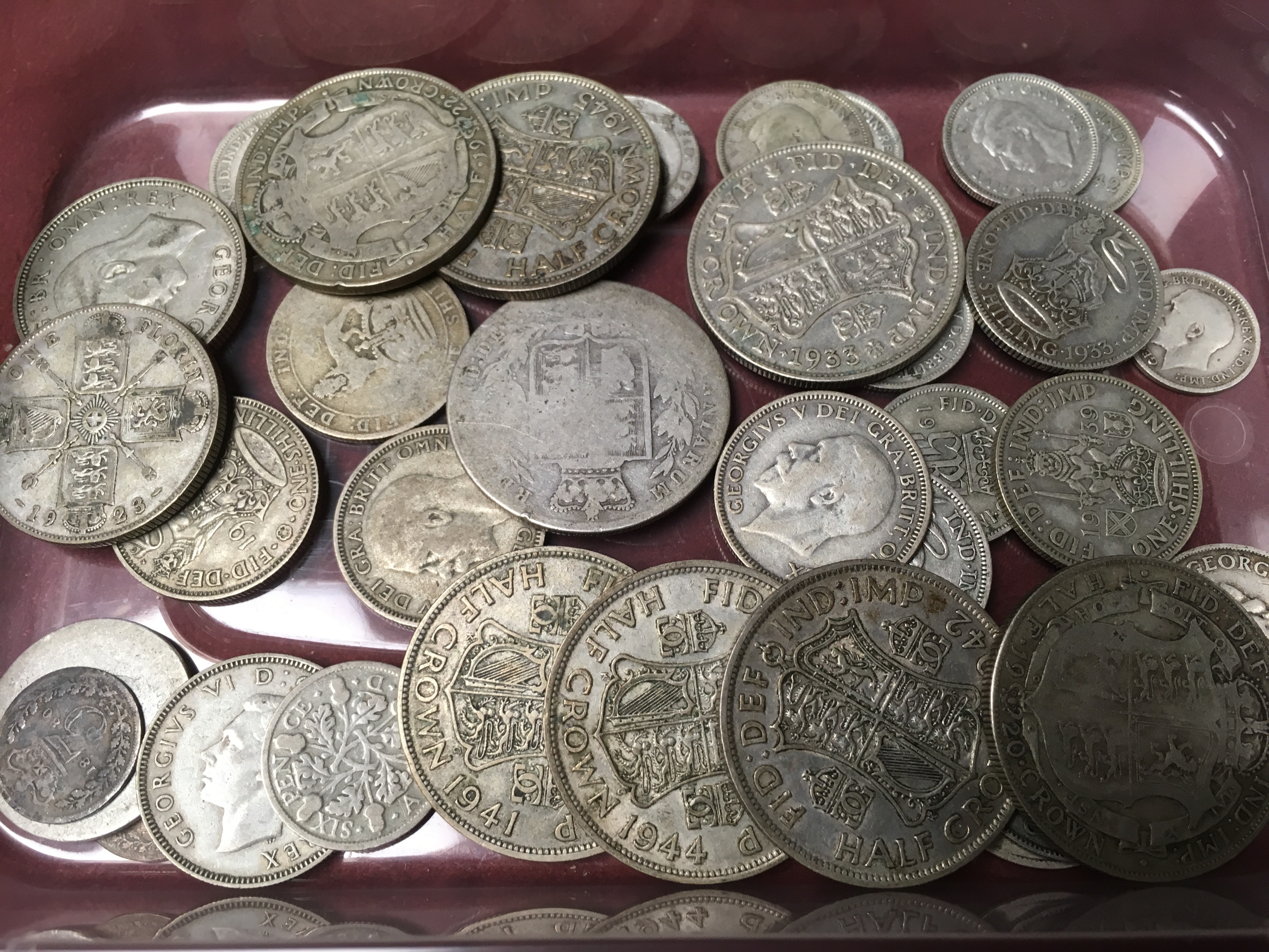 TUB OF PRE '47 SILVER COINS, FACE APPROX