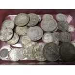 TUB OF PRE '47 SILVER COINS, FACE APPROX