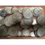 GB COINS: TUB OF PRE '47 SILVER COINS, F