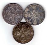 GB COINS: DOUBLE FLORIN 1887, THREE EXAM
