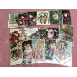 SMALL COLLECTION FATHER XMAS POSTCARDS,