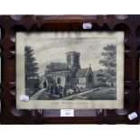 Early 20th century English School Over Worton church pen and ink 23 x 31cm