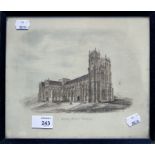 Edwardian English School Beverley Minster, Yorkshire pen and ink, monogrammed 21.5 x 25.5cm