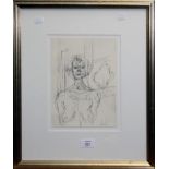 After Alberto Giacometti, (Swiss 1901-1966) Annette A lithograph of the artist's wife 25 x 18.5cm