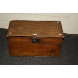 A 19th century elm deed box