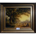 Daniel Van Der Putten (Dutch b.1949) Summer Evening, Everdon oil on panel, signed lower right 24.5 x