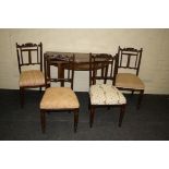 A 19th century mahogany D end table on square tapering legs and spade feet, together with a set of