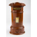 An early 19th century-style mahogany 'Country House' post box, 42cm