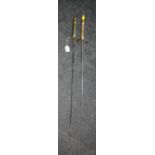 Coulaux et Cie, Klingenthal, an early 20th century fencing foil with 87cm blade, together with