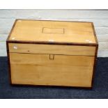 An early 20th century Biedermeier type maple and rosewood crossbanded blanket box with rectangular