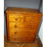 Two Victorian pine chests, each with turned knop handles, 81 and 104cm