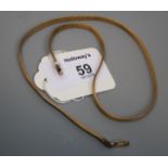 A 9ct gold herring bone link necklace, 39cm length 8g