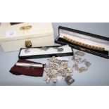 Penhaligan's, a silver atomiser of cylindrical form, in fitted case, a substantial charm bracelet,