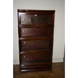 A Globe Wernicke type mahogany four section modular bookcase, 86cm wide