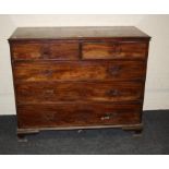 A George III mahogany two over three long drawers chest of drawers, 122cm wide