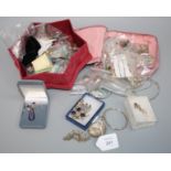 A quantity of silver and white metal jewellery, including earrings,brooches, charms and rings