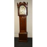 An oak cased 8-day longcase clock, with painted wood dial, 200cm