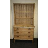 A small stripped pine dresser rack, 95cm wide