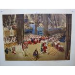 Terence Cuneo The Coronation of Queen Elizabeth limited edition 217 print 53 x 75cm Together with