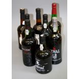 A collection of vintage and non-vintages port, to include two bottles of Dows 1990 late bottled, 8