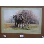 David Shepherd '' Plough Team'' Signed artists proof bearing studio blind stamp. Published by