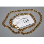 A 9ct gold fancy figure of eight link necklace, to link clasp, length 46cm 27.2g