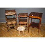 A George IV mahogany pedestal night stand, one similar, a mahogany pedestal table and an African