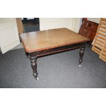 An early Victorian mahogany extending dining table with lotus legs, 119 x 133cm
