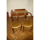 An early Victorian figured mahogany washstand, fitted two frieze drawers, 91cm wide, together with a