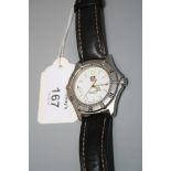 A gentleman's Tag Heuer 200 Metres Automatic wristwatch, the circular white enamel dial, with raised